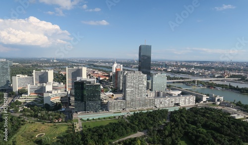 Aerial View of Donaucity in Vienna Austria