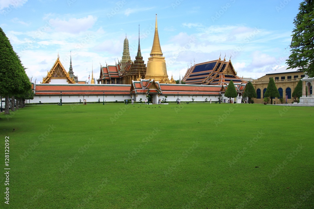 Panorama View of Wat Phra Kaew , Grand Palace, Bangkok , Thailand