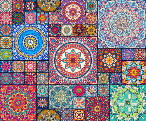 Ethnic floral seamless pattern