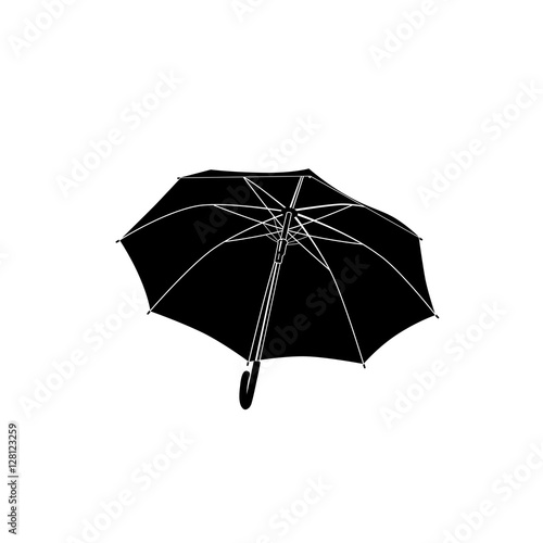 open umbrella. black and white vector objekt