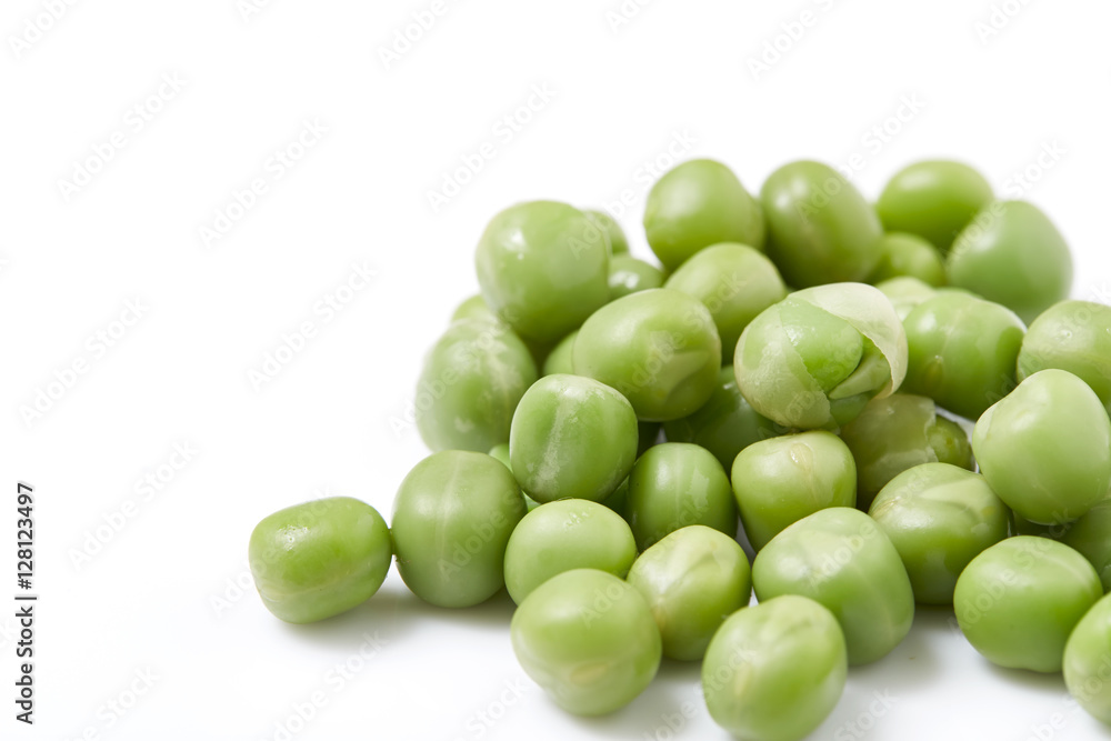 Ripe pea vegetable. Isolated on white background Ripe pea vegetable. Isolated on white background