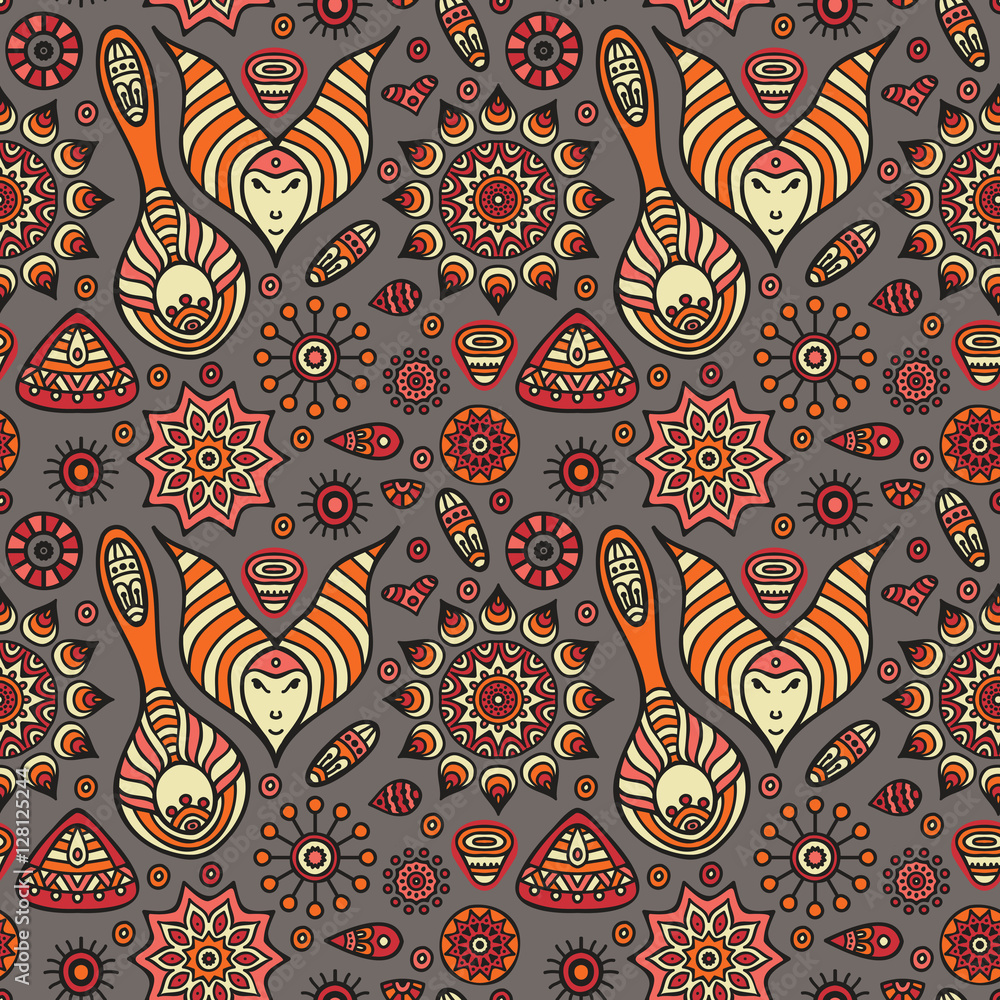 Ethnic floral seamless pattern Ethnic floral seamless pattern