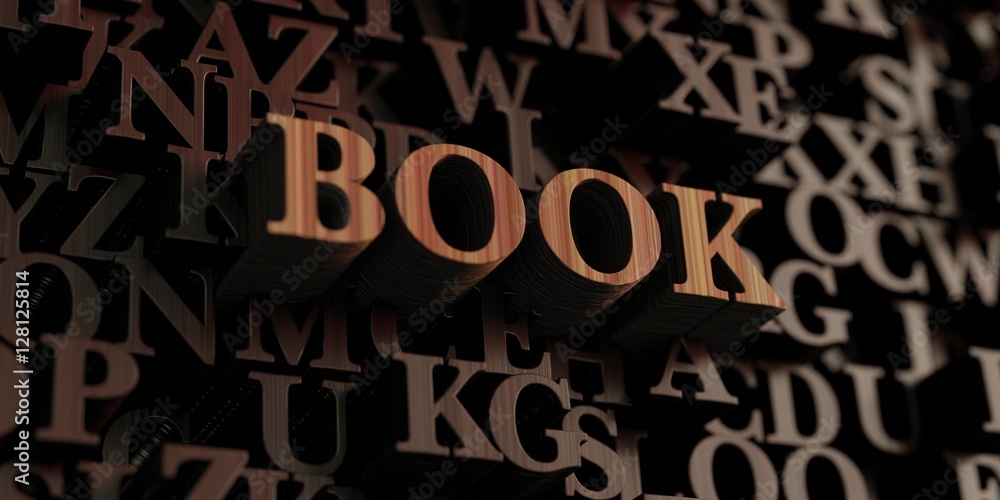 Book - Wooden 3D rendered letters/message.  Can be used for an online banner ad or a print postcard.