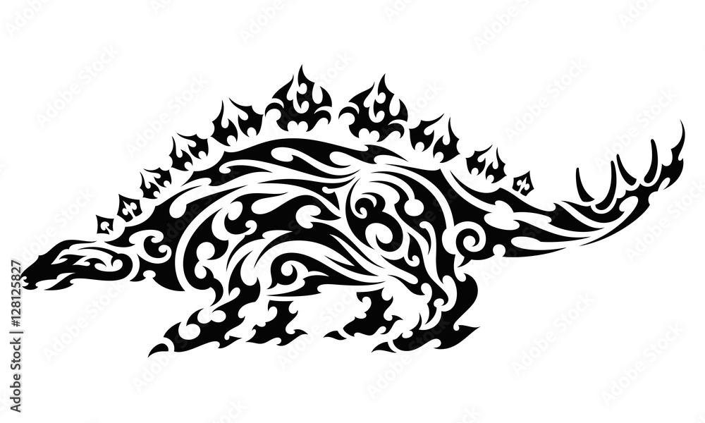 Fototapeta premium 恐竜 ステゴサウルス トライバル