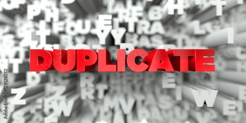 Εκτύπωση καμβά DUPLICATE -  Red text on typography background - 3D rendered royalty free stock image