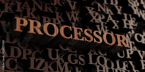 Processor - Wooden 3D rendered letters/message. Can be used for an online banner ad or a print postcard.