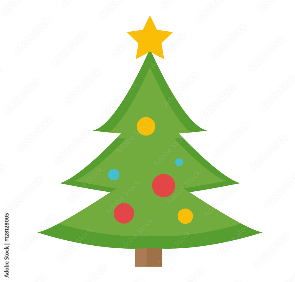 Fototapeta premium Christmas tree vector icon. Isolated on white background