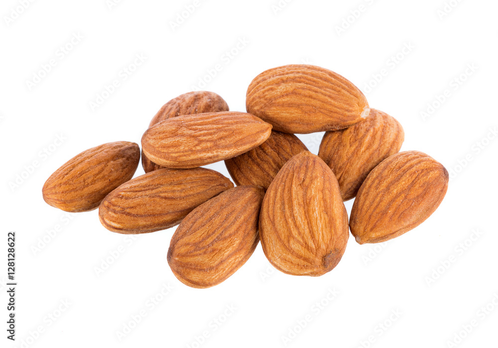 almonds isolated on white background almonds isolated on white background