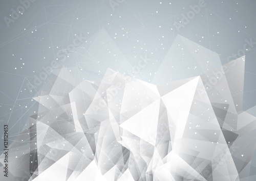Abstract white light design low poly