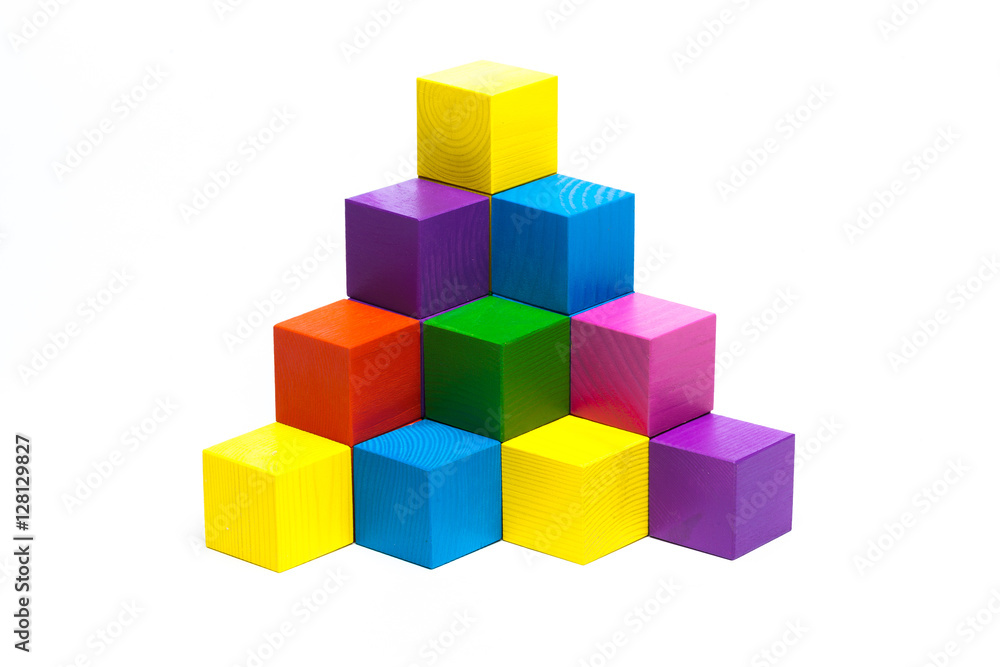 colored children cubes on white isolated background colored children cubes on white isolated background