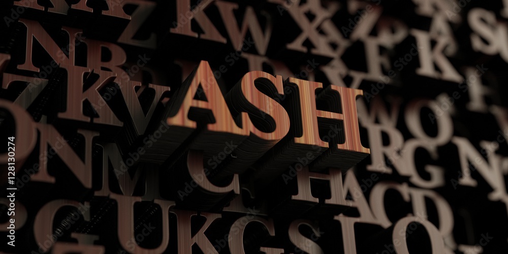 Ash - Wooden 3D rendered letters/message.  Can be used for an online banner ad or a print postcard.