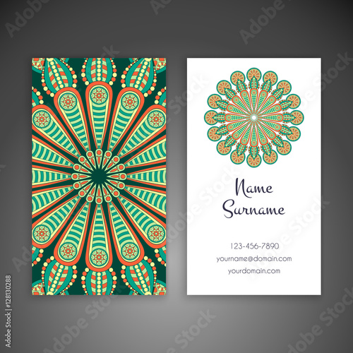 Business card. Vintage decorative elements.