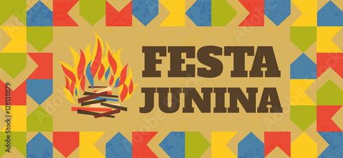 Festa Junina illustration - traditional Brazil June festival party. Vector illustration. Latin American holiday. 