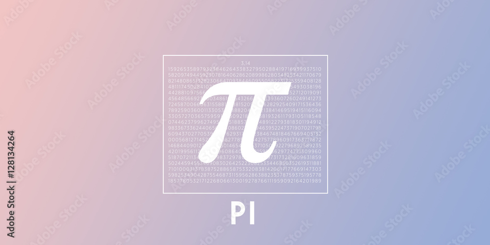 pi day typography on the color background - obrazy, fototapety, plakaty 