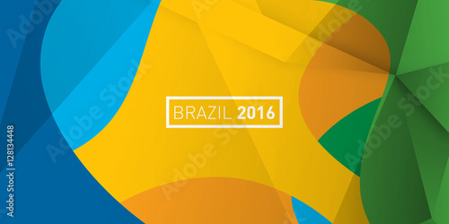 Rio 2016 Brazil abstract colorful Summer color Green, orange, yellow, blue. Summer Brazilian background