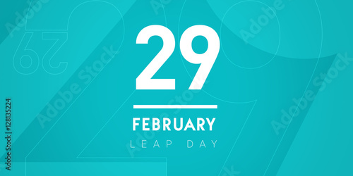 29 February typography on the colorful background