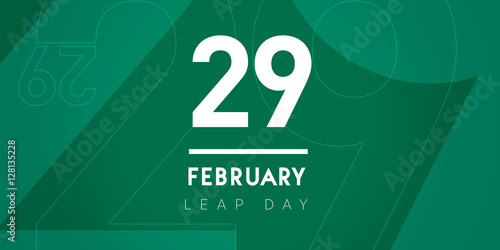 29 February typography on the colorful background