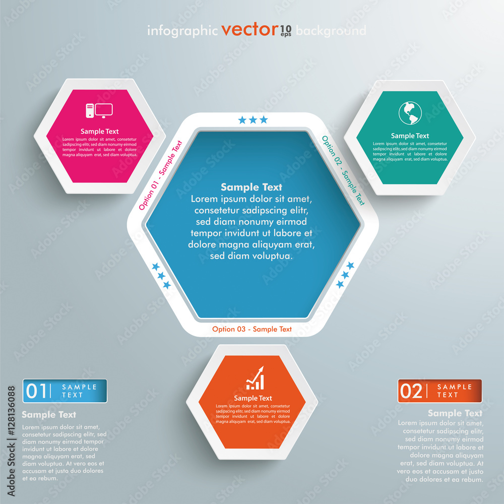 Hexagon Hole Infographic 3 Options Hexagon Hole Infographic 3 Options