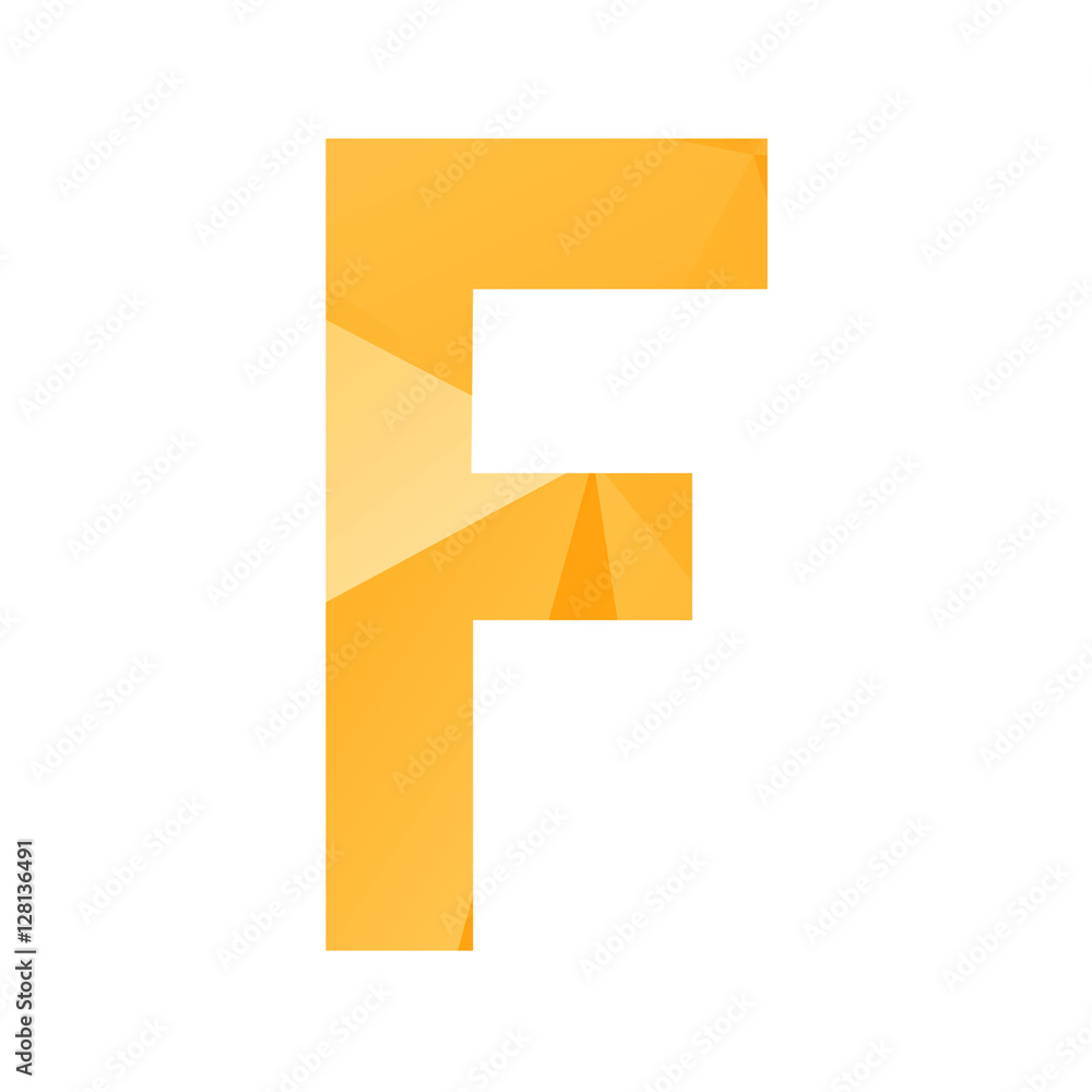 Letter alphabet on the orange triangle background Letter alphabet on the orange triangle background
