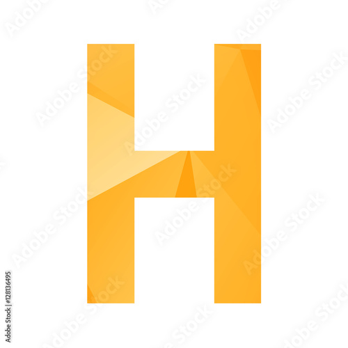 Letter alphabet on the orange triangle background