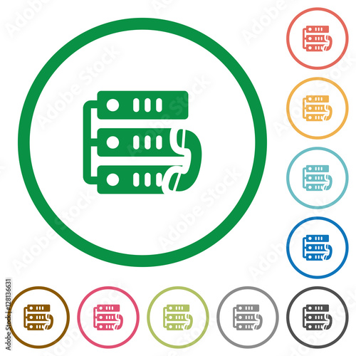 VoIP call flat icons with outlines