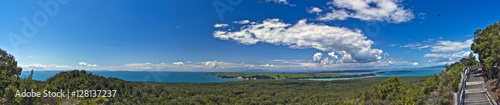 Fototapeta Naklejka Na Ścianę i Meble -  panorama de rangitoto avec vue sue l'ocean et motutapu island