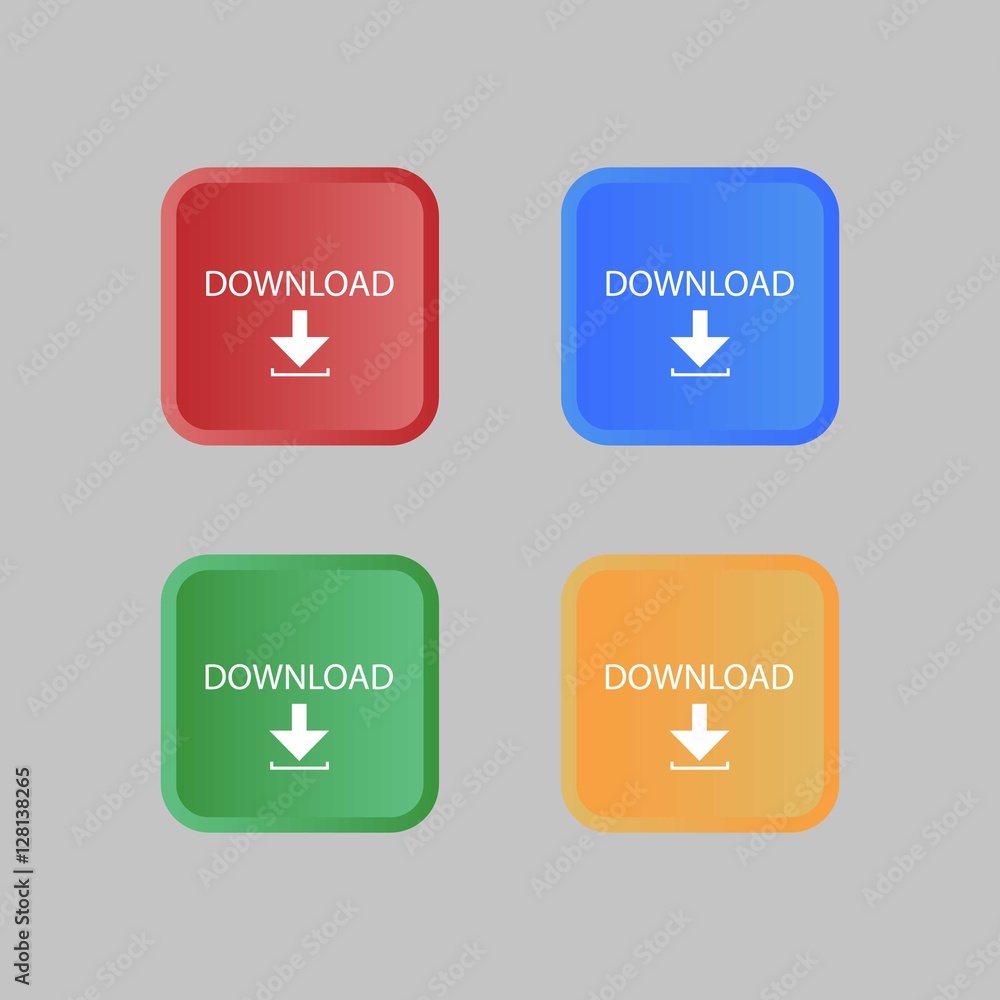 Set of Rounded Square Download Button Set of Rounded Square Download Button