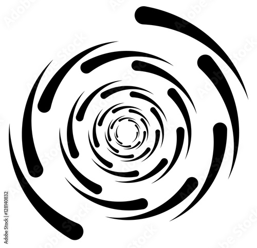 Circular element with random radiating lines. Radial circles spi