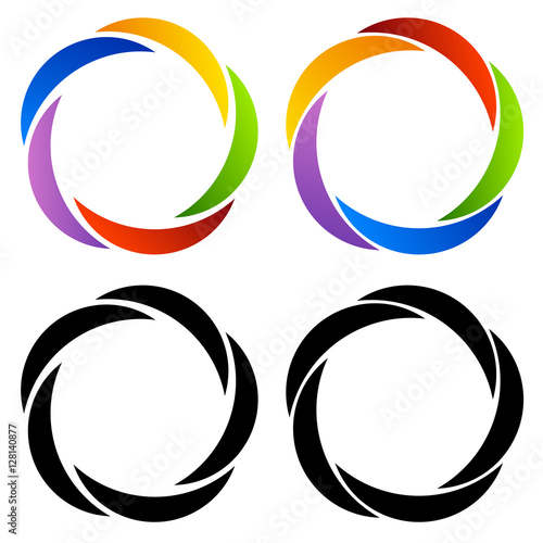 Circular element with random radiating lines. Radial circles spi
