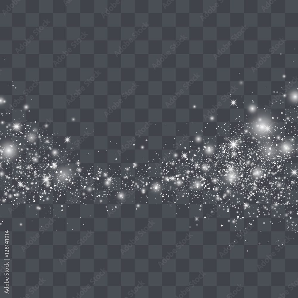 Vector white glitter particles background effect Stock Vector | Adobe Stock