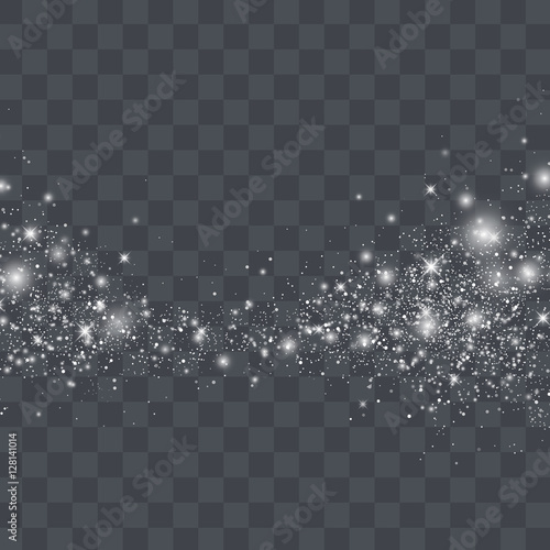 Vector white glitter particles background effect