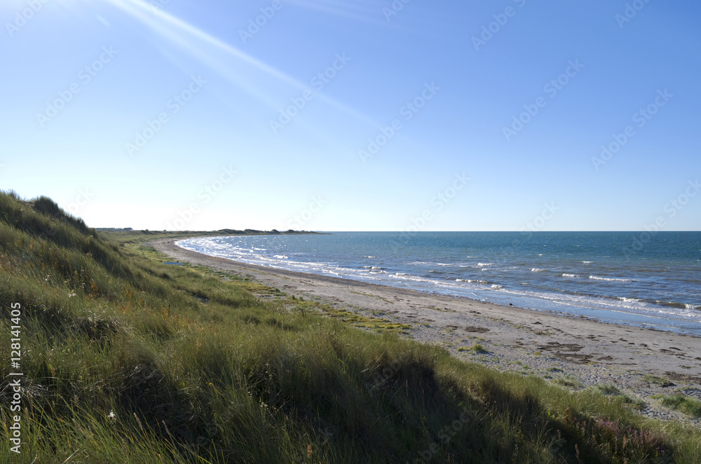 Læsø / Dänemark: Blick von der großen Düne über den Danzigmann-Strand nach Westen Læsø / Dänemark: Blick von der großen Düne über den Danzigmann-Strand nach Westen