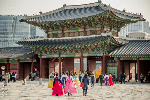Canvas Print Nov 16, 2016 at Gyeongbokgung palace, Seoul , Korea