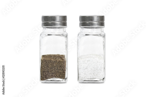 bottle with ground pepper and salt