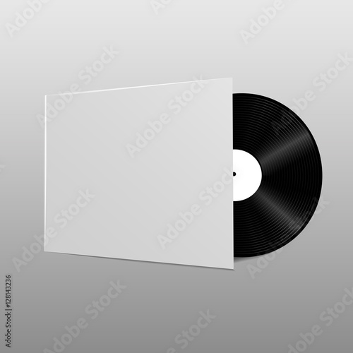 Vector  vinyl disc with its cover template for your design eps 1