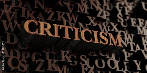 Εκτύπωση καμβά Criticism - Wooden 3D rendered letters/message