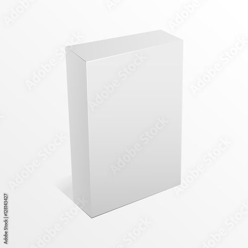 White Long Product Cardboard Package Box Mock Up Template For Y