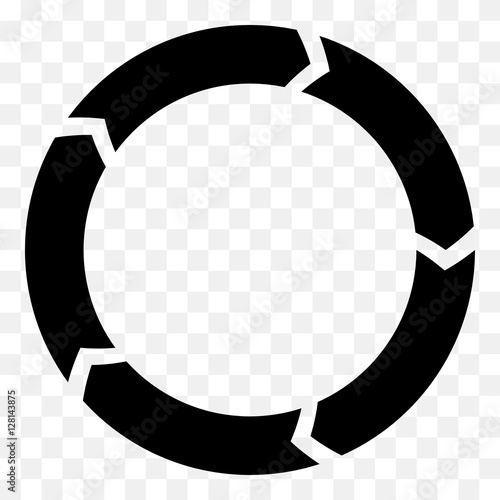 Segmented circle arrow. Circular arrow icon. Process, progres, r