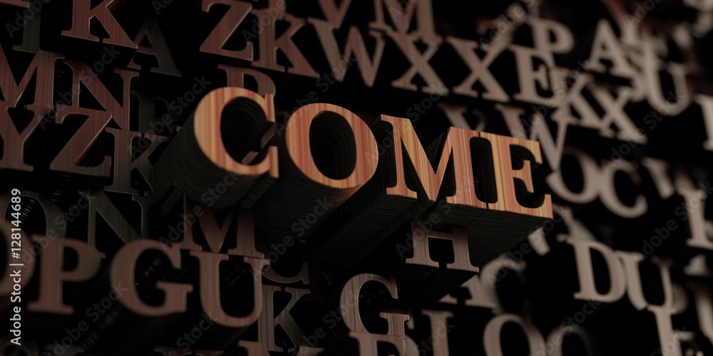 Come - Wooden 3D rendered letters/message. Can be used for an online banner ad or a print postcard. Come - Wooden 3D rendered letters/message. Can be used for an online banner ad or a print postcard.