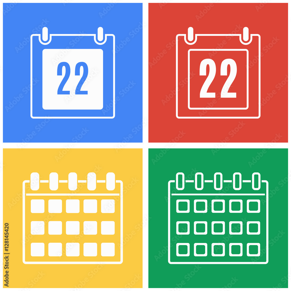 Calendar icon set. Calendar icon set.