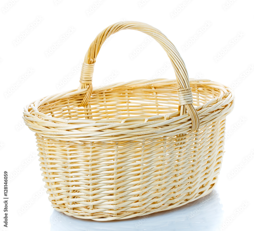 Obraz premium wicker basket decorated on white