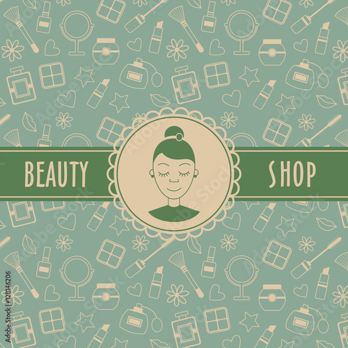 Cosmetic vector pattern. Beauty background.
