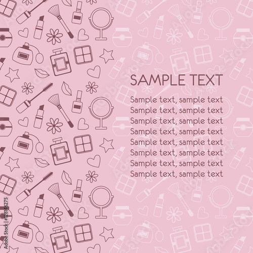 Cosmetic vector pattern. Beauty background.