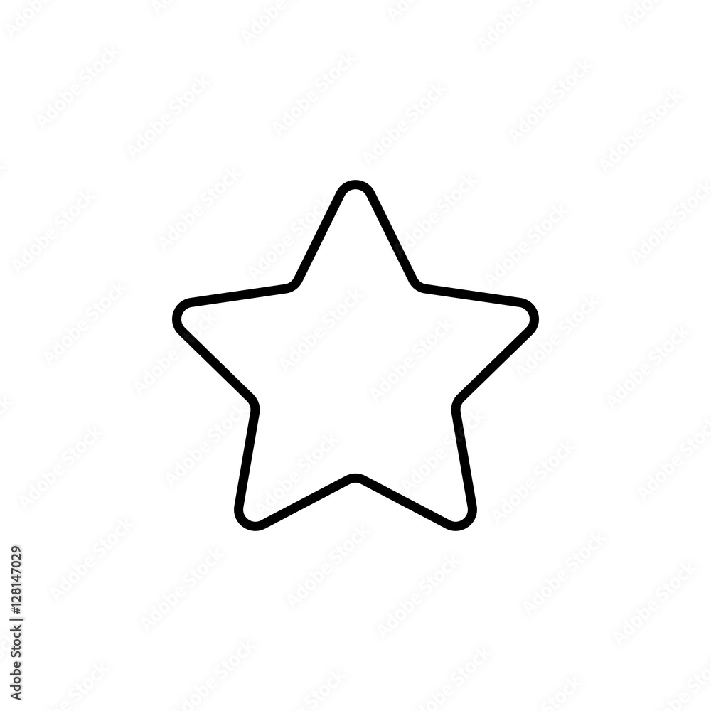 star rating five point pointed line icon black on white star rating five point pointed line icon black on white