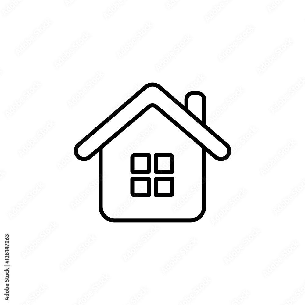 home house residence building outline line vector icon black on home house residence building outline line vector icon black on