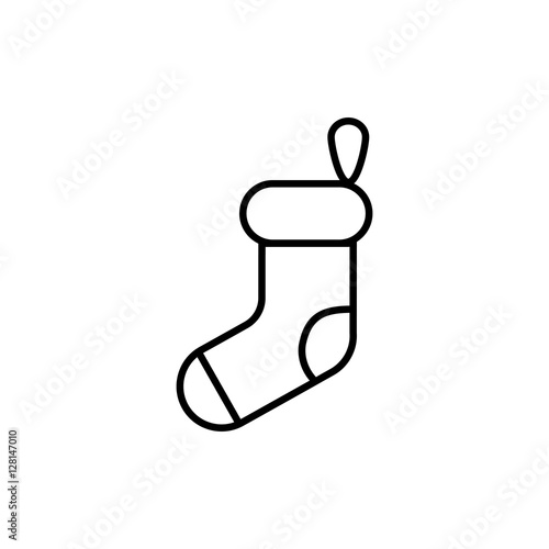 sock christmas xmas stocking boot line icon