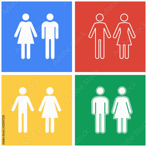 Man and Woman restroom icon set.