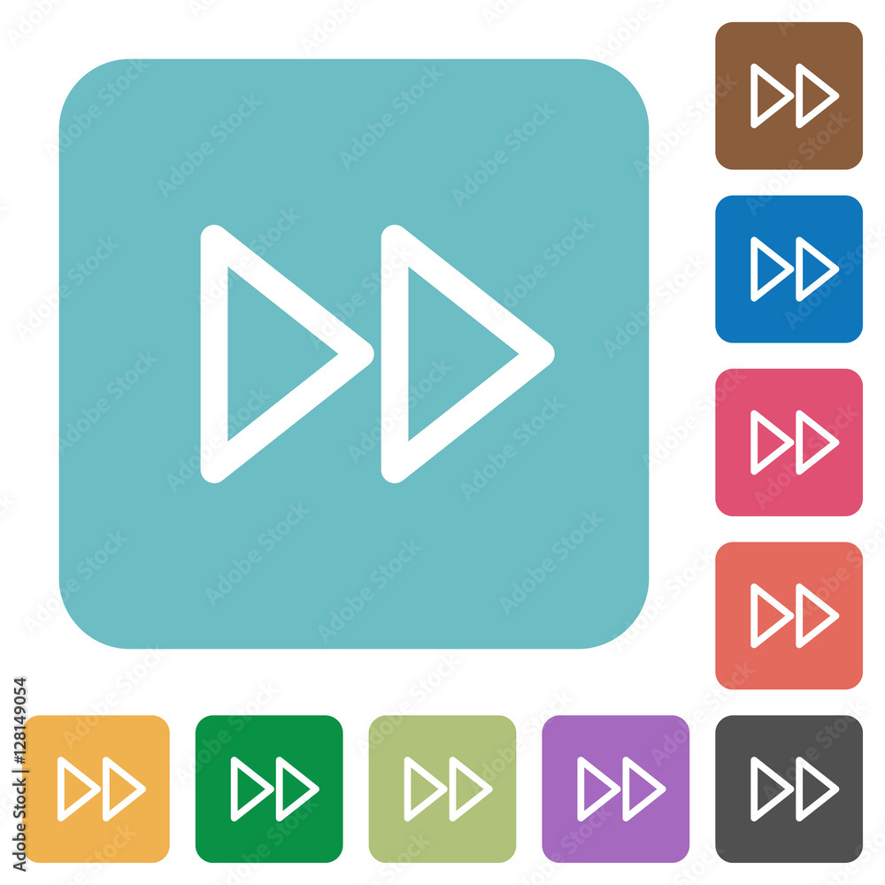 Media fast forward square flat icons Media fast forward square flat icons