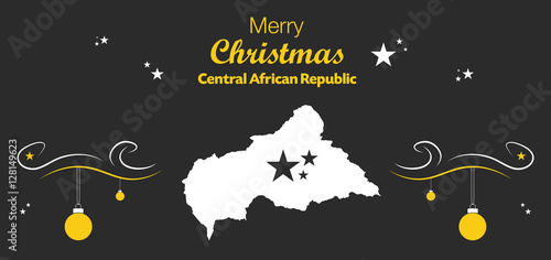 Merry Christmas illustration theme with map of Central African Republic