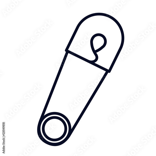 Cloth pin icon. Baby object child childhood infant theme. Isolated design. Vector illustration